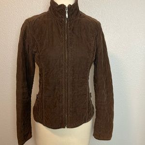 Eddie Bauer Quilted Corduroy Jacket, Wm’s Sz Small, Brown